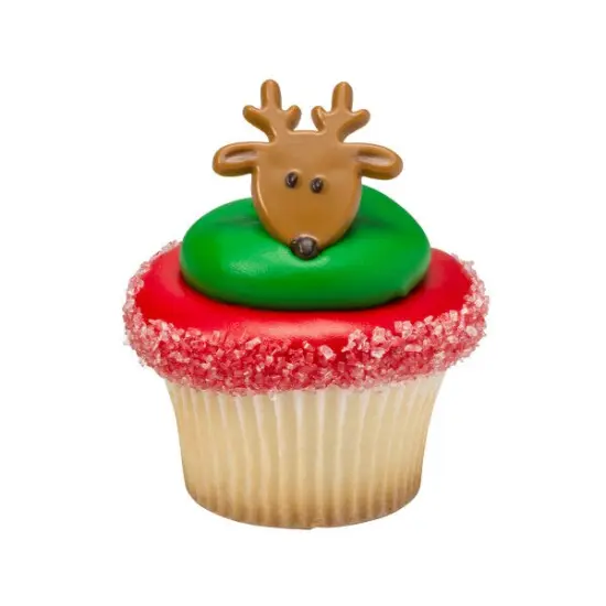 Reindeer Face Cupcake Rings, 12ct {1}