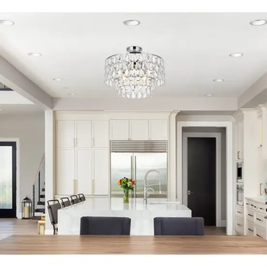 Mila 18 inch flush mount in chrome {2}