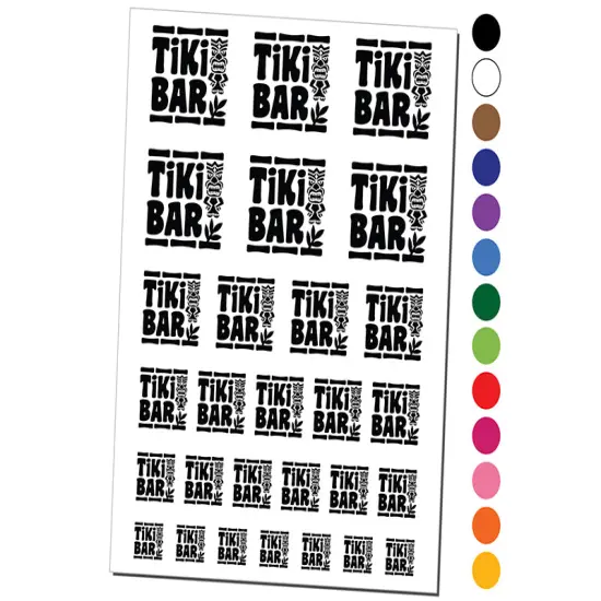 Tiki Bar Temporary Tattoo Water Resistant Fake Body Art Set Collection Purple {1}