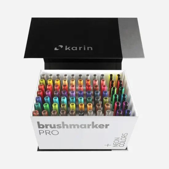 Brushmarker PRO Mega Box PLUS 72 colors + 3 blenders set.. {1}