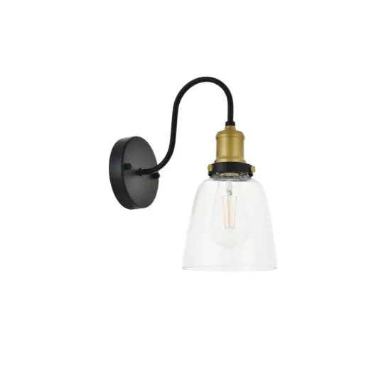 Felicity 1 light brass and black Wall Sconce {5}