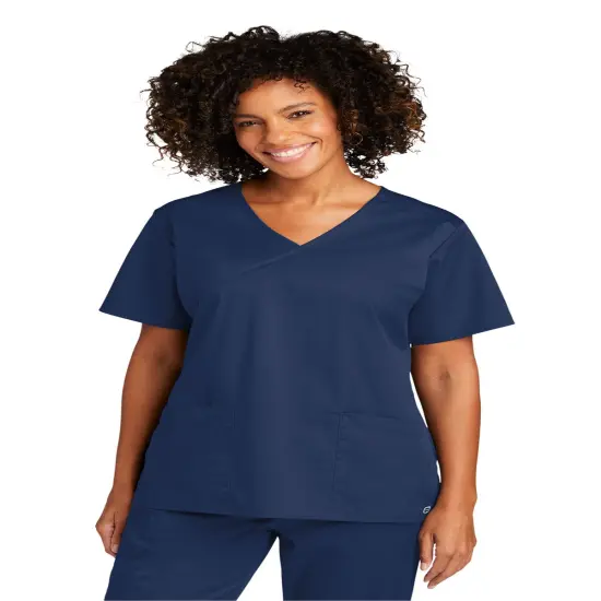 Wink&reg; Women&rsquo;s WorkFlex Mock Wrap Top - WW4760 Navy {5}