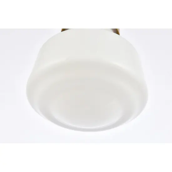 Lyle 1 light Brass and frosted white glass plug in pendant {4}