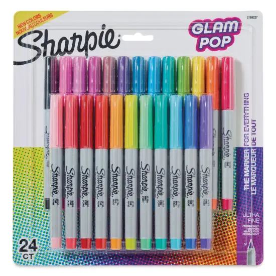 Sharpie Ultra-Fine Point Markers - Glam Pop Colors, Set of 24 {1}