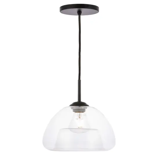 Kason 1 light Black and Clear glass pendant {6}