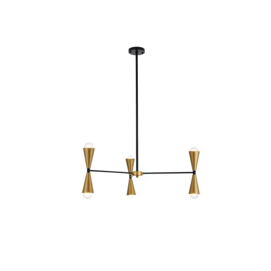 Cade 34 inch pendant in black and brass {1}