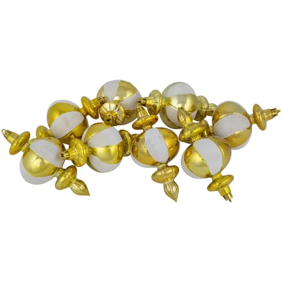 Northlight 8ct Gold Shiny Finish Shatterproof Finial Christmas Ornaments, 6" {1}