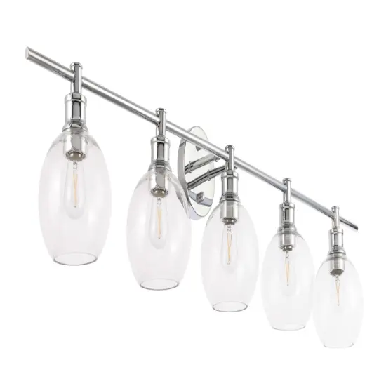 Collier 5 light Chrome and Clear glass Wall sconce {6}