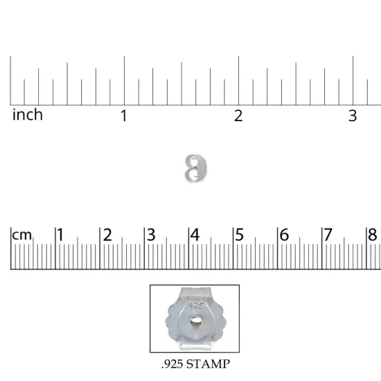 JewelrySupply Ear Backs Light Sterling Silver (1 Pair of Sterling Silver Earring Backs) {3}