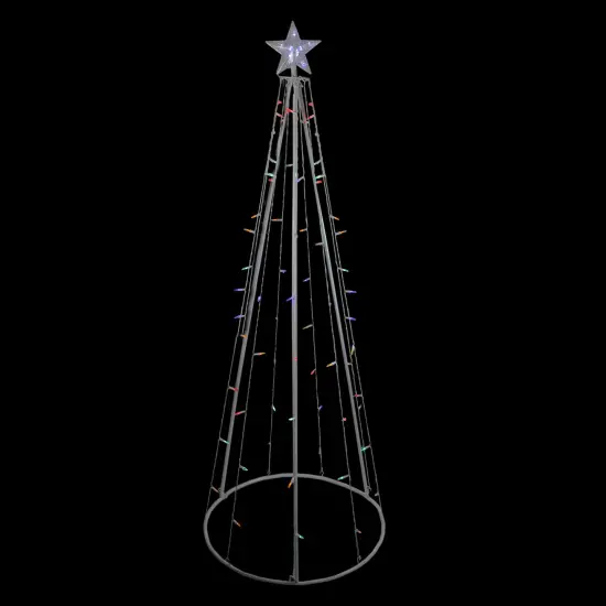 Northlight LED Lighted Cone Tree Outdoor Christmas Decoration - 6' - Multi Lights {1}