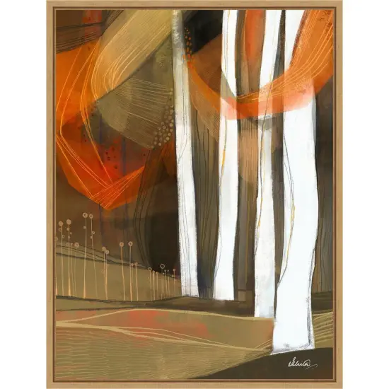 Ethereal Fall Forest by Ishita Banerjee Framed Canvas Wall Art {1}