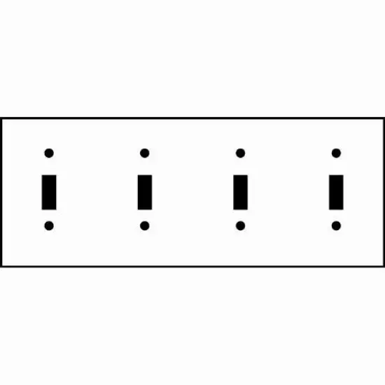 SUNLITE 4 Gang Toggle Plate White Color E104W {2}