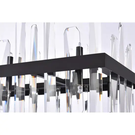 Serena 30 inch crystal rectangle chandelier in black {5}