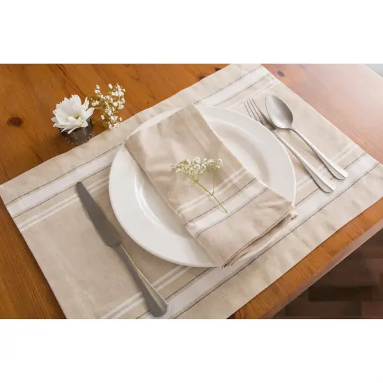 DII White French Stripe Placemat (Set of 6) {3}