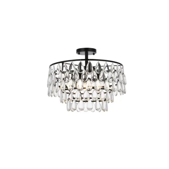 Mila 18 inch flush mount in black {1}
