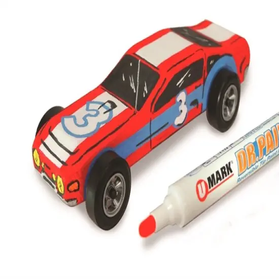 U-Mark DR. PAINT&trade; REVERSIBLE TIP PAINT MARKER - 1 ea. Black, White, Red and Blue {2}