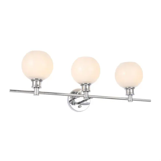 Collier 3 light Chrome and Frosted white glass Wall sconce {4}