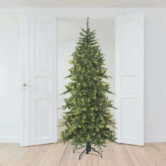 Realistic Christmas Tree - 7.5' Icelandic Fir Color+Clear LED - Hook On Branches - HOLIDAY TREE {4}