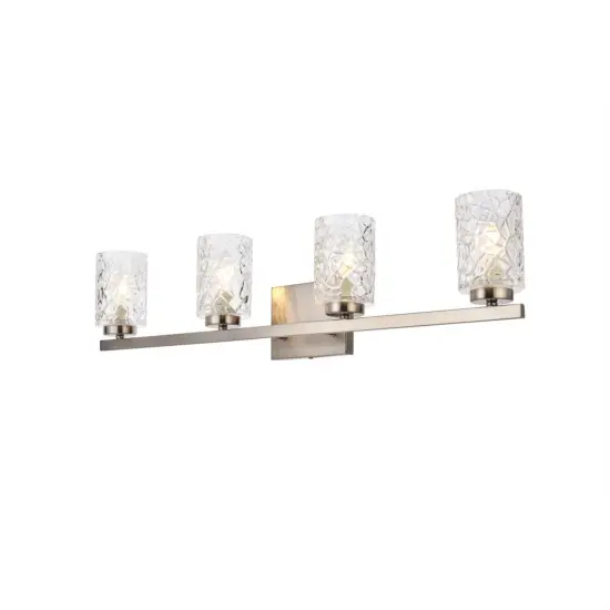 Cassie 4 lights bath sconce in satin nickel with clear shade {3}