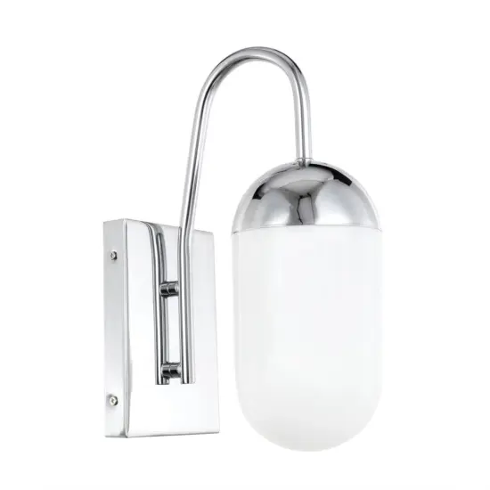 Kace 1 light Chrome and frosted white glass wall sconce {3}
