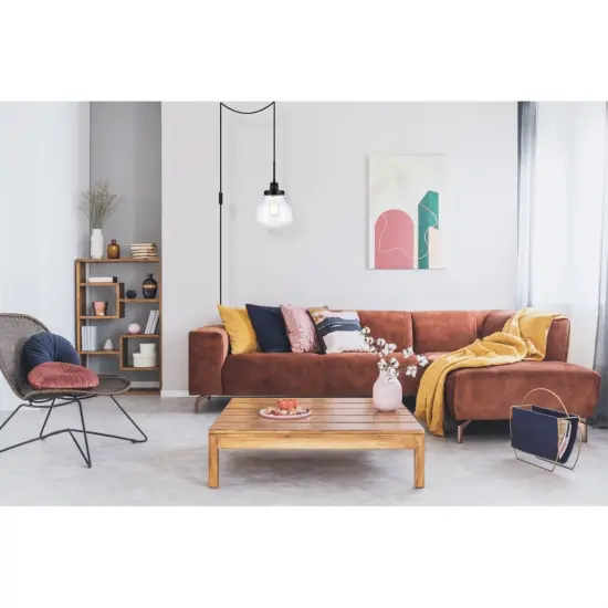 Lyle 1 light Black and Clear seeded glass plug in pendant {2}