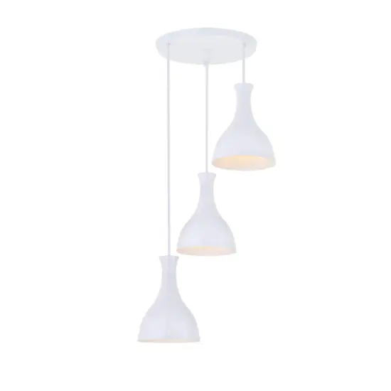 Aiken 3 Light White Pendant {1}
