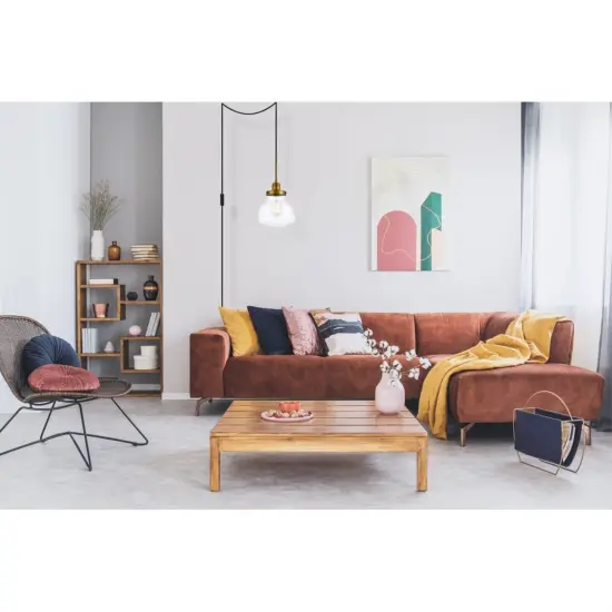 Lyle 1 light Brass and Clear seeded glass plug in pendant {2}