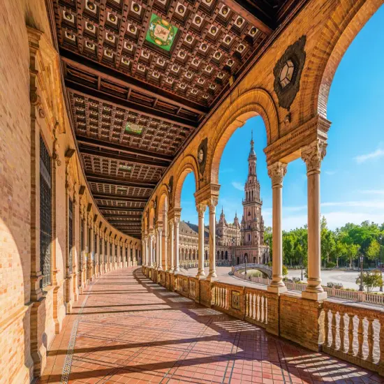 1000 Piece Jigsaw Puzzle, Spanish Square, Seville, Spain , Andalusia, Monument puzzle, Adult Puzzle, Castorland C-105106-2 {2}