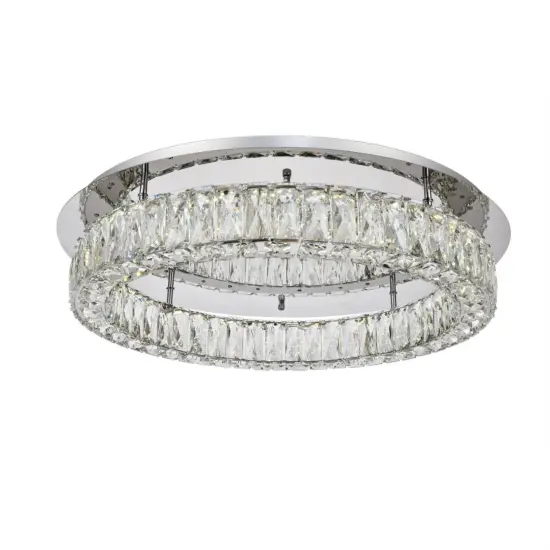 Monroe LED light Chrome Flush Mount Clear Royal Cut Crystal {3}