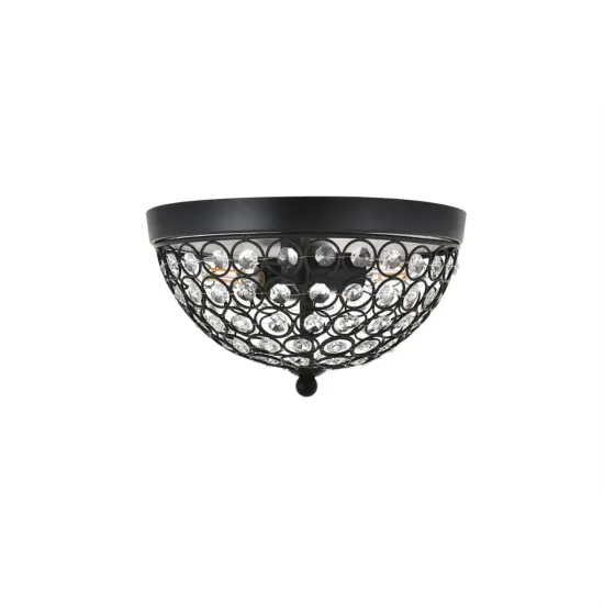 Taye 2 light Matte Black Flush Mount {3}