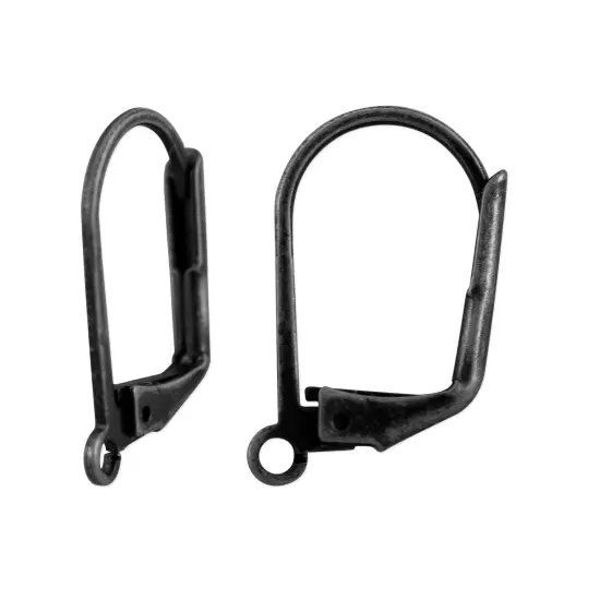 Lever Back DIY Earrings with Open Jump Ring Gunmetal Plated - Create Elegant Dangle Earrings (1 Pair of Earrings) {1}