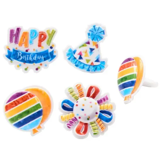Happy Birthday Cupcake Rings, 12ct {2}
