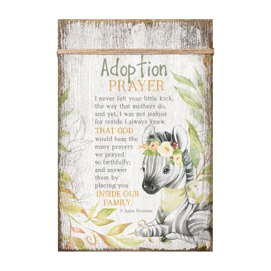 Dexsa Adoption Prayer Wood Plaque with Easel and Wall Hanger 6"x9" {1}