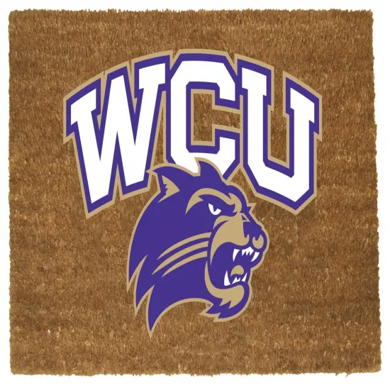 The Memory Company NCAA Western Carolina Catamounts Logo Rectangular Coir Door Mat 29.5" x 19.5" Brown {1}