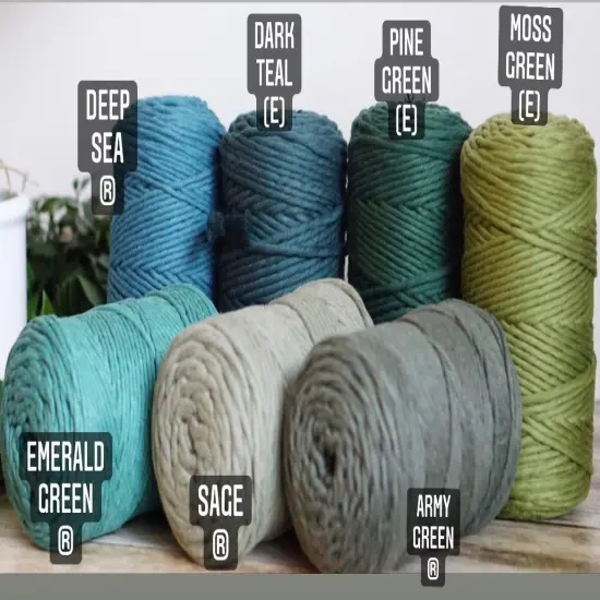 3mm Single Strand Macrame Cotton Cord, 23 Beautiful Colors, Macrame Wall Hanging, Plant Hangers, Cotton Rope for Macrame Army Green {6}