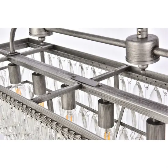 Nordic 32 inch rectangle pendant in antique silver {5}