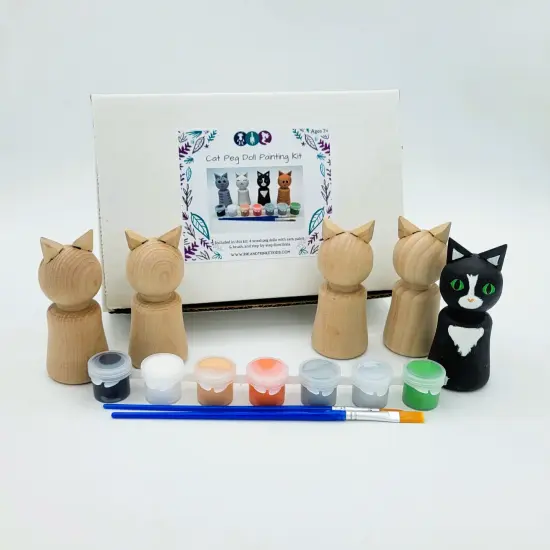 DIY Cat Peg Doll Painting Kit by Ink and Trinket Kids {2}