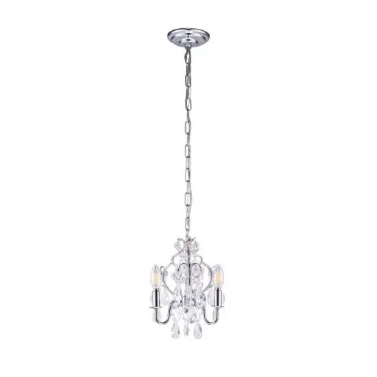 Karter Collection Pendant D9.5 H12.2 Lt:3 Chrome Finish {1}
