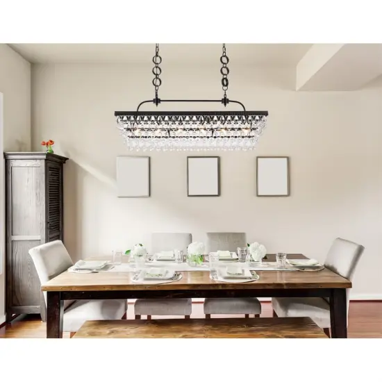 Nordic 40 inch rectangle pendant in black {2}