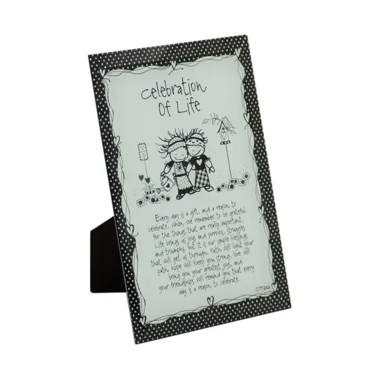 Dexsa Celebration of Life Glass Plaque with Easel - 6"x9" {1}