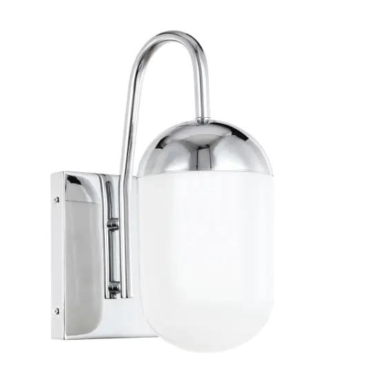 Kace 1 light Chrome and frosted white glass wall sconce {6}