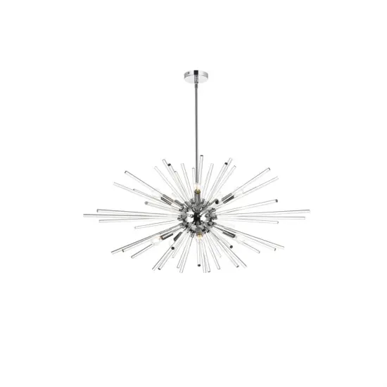 Sienna 42 inch crystal rod pendant in chrome {1}