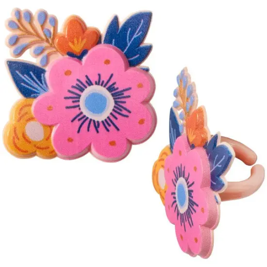 Spring Floral Cupcake Rings, 12ct {1}