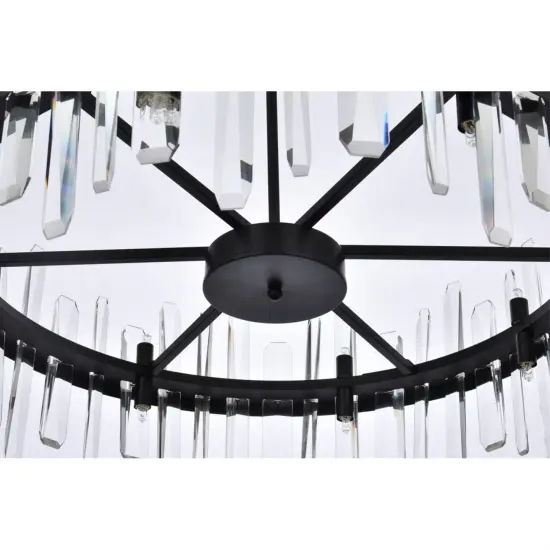 Serena 32 inch crystal round chandelier in black {5}