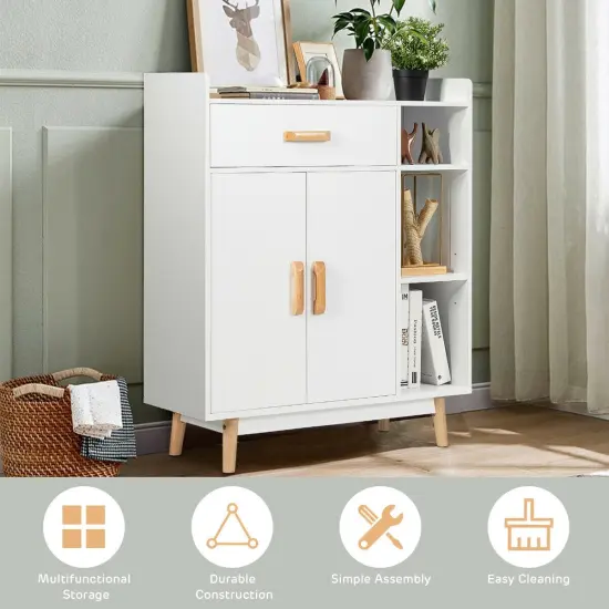 Floor Storage Cabinet Free Standing Cupboard Chest {1}