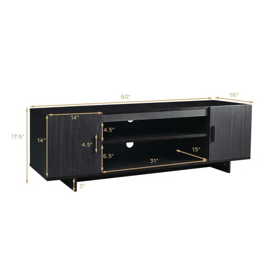 TV Stand Media Entertainment Center for with Storage Cabinet {4}