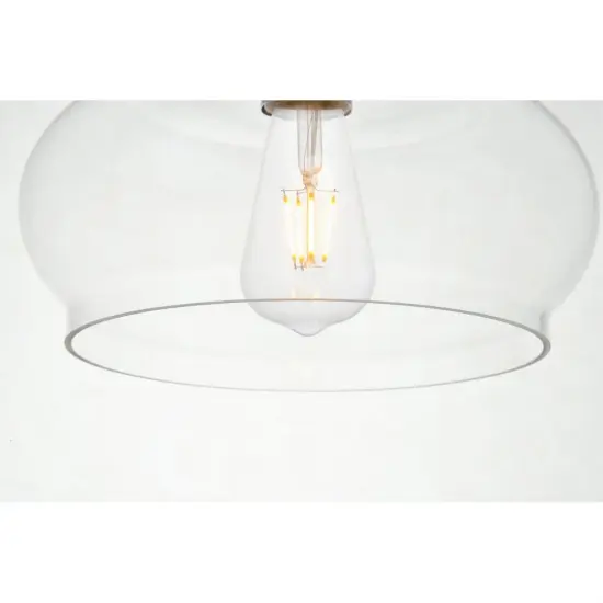 Destry 3 Lights Black Pendant With Clear Glass {4}