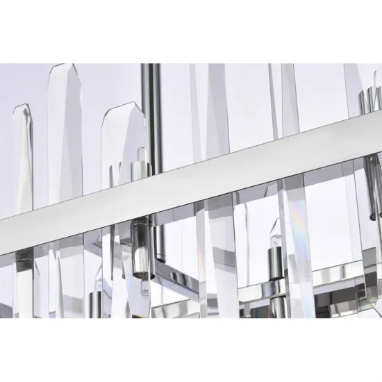 Serena 30 inch crystal rectangle chandelier in chrome {6}