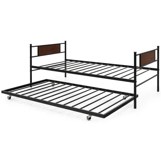 Twin Size 2-In-1 Daybed Frame with Pullout Trundle {2}