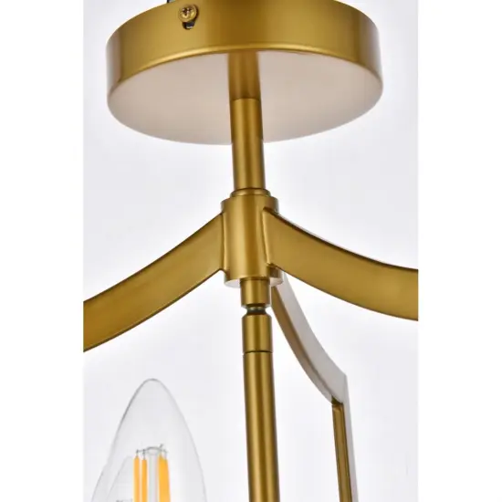 Kiera 3 lights flush mount in brass {4}